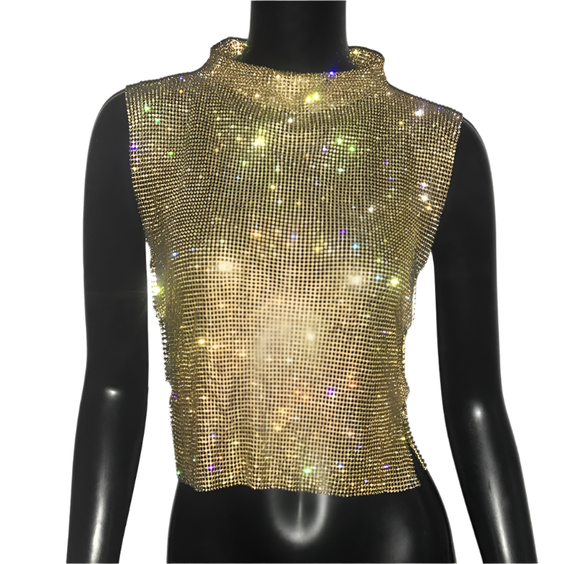 Turtleneck Metallic Top