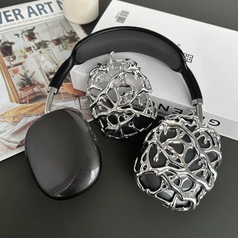 Original Airpods Max Cases Cover Cool Decoration Metallic Liquid Thorn Design Suitable for Headphones Headset Accessories Y2K