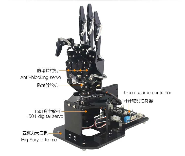 STEM For Arduino STM32 Bionic Robot Palm Hand Manipulator Open Source Code 5 Hands Educational Kit with Ps2/Somatosensory Gloves