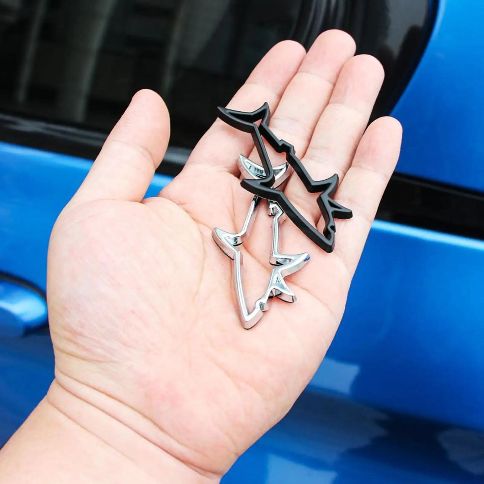 3D Metal Car Styling Sticker Hollow Fish Shark Emblem Badge Decals Automobiles Motorcycle Computer Fuel Cap Accessories Decals