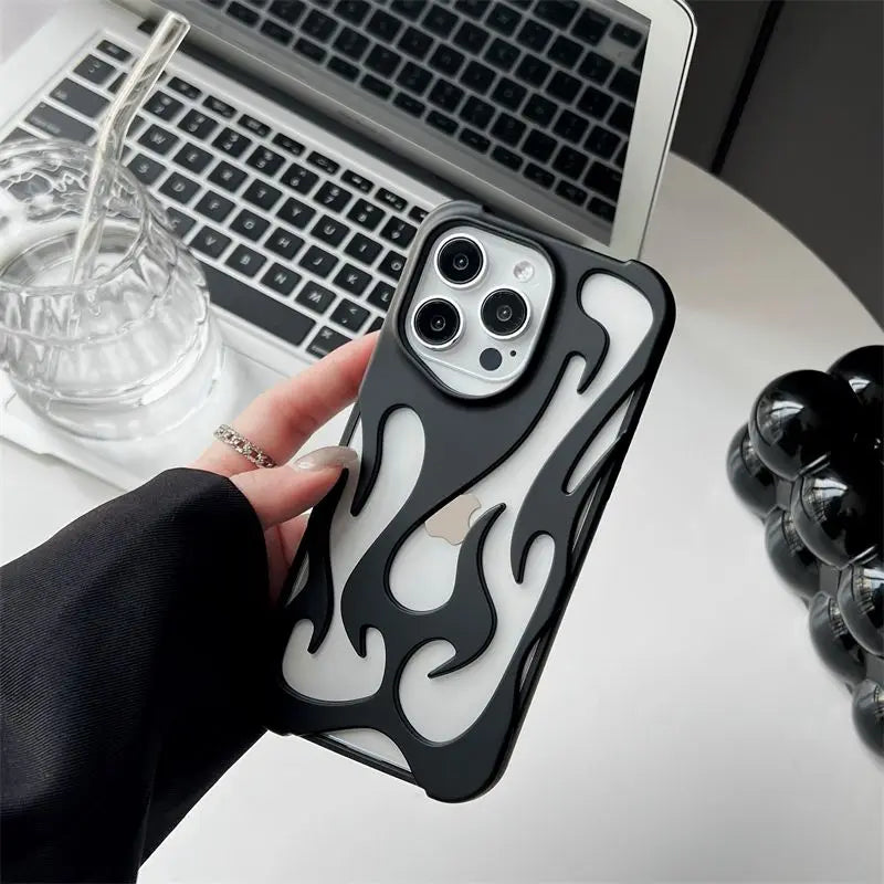 Liquid Metal Flame Phone Case