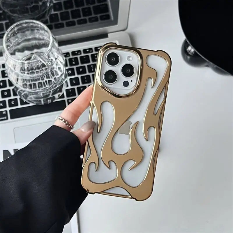 Liquid Metal Flame Phone Case