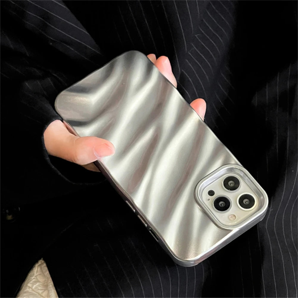 Liquid Metal Silver Silk Phone Case