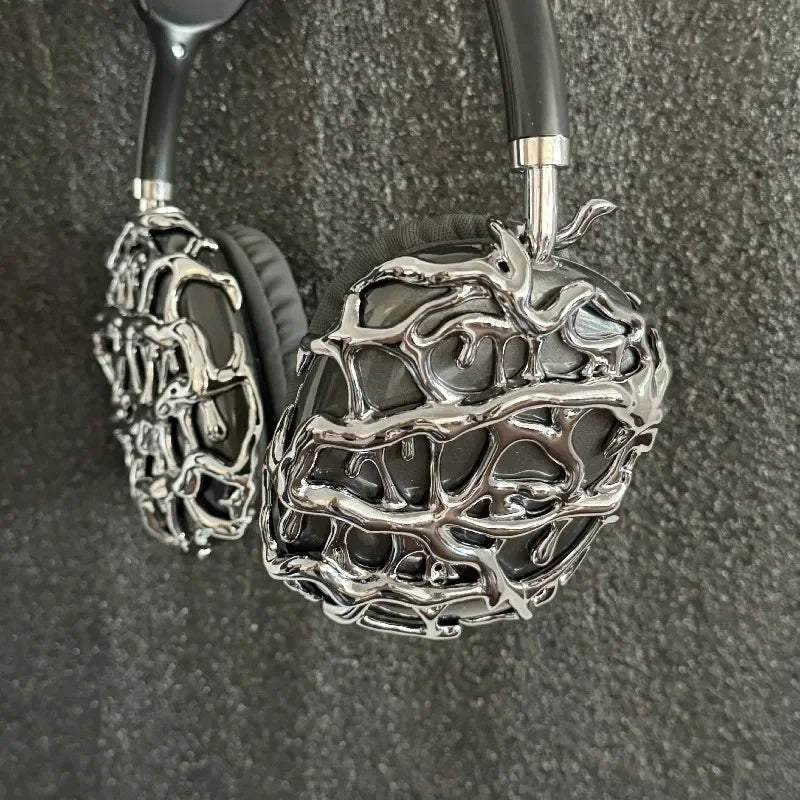 Original Airpods Max Cases Cover Cool Decoration Metallic Liquid Thorn Design Suitable for Headphones Headset Accessories Y2K