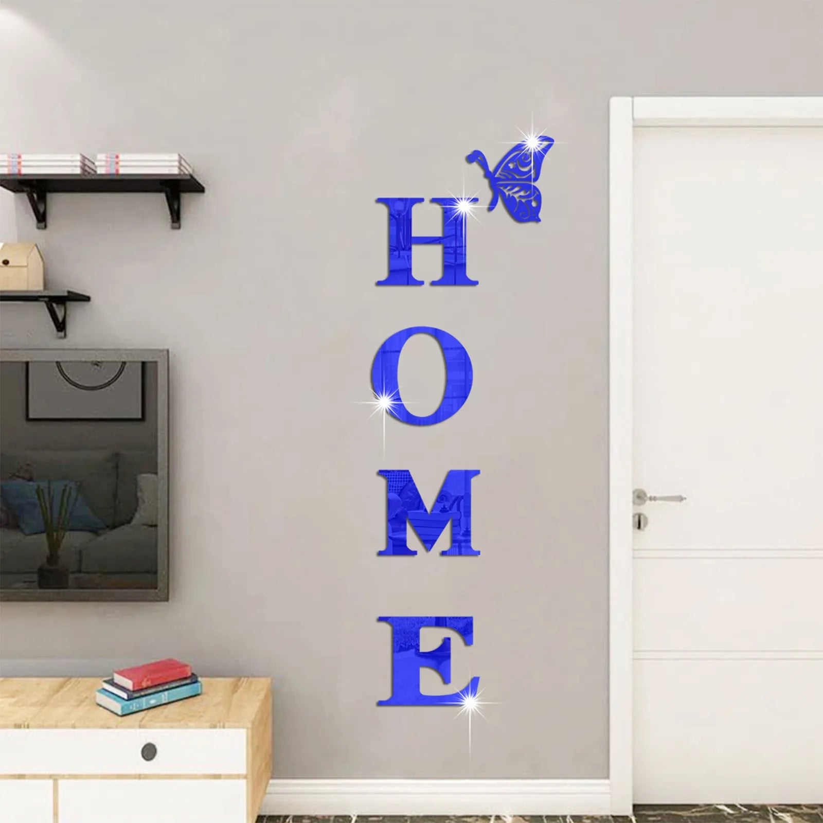 3d Acrylic Large Diy Mirror Self-Adhesive Removable Wall Sticker Family English Alphabet Living Room Bedroom Home Decoration