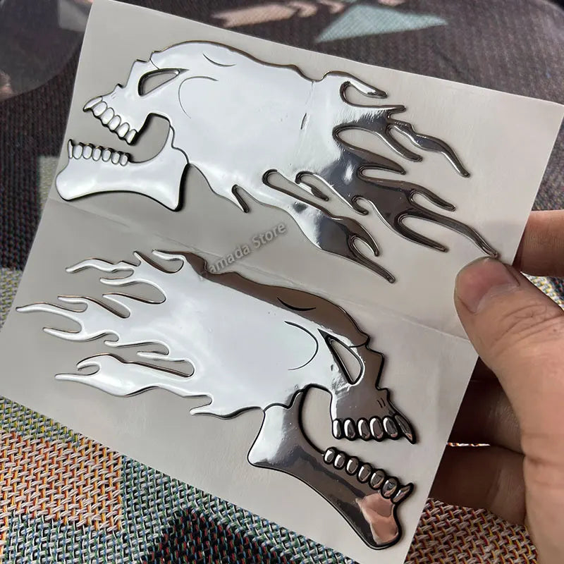 Liquid Metal Fire Stickers