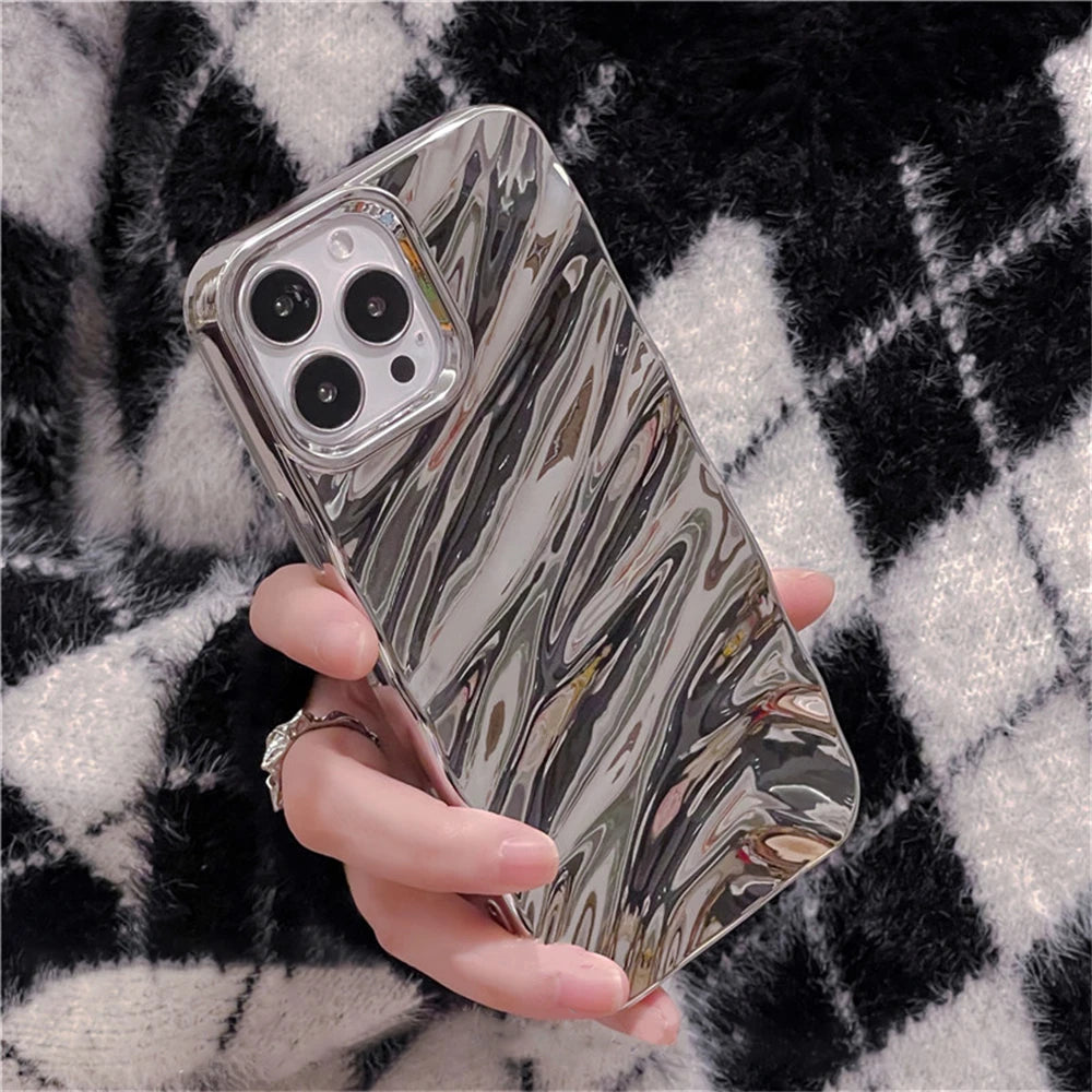 Liquid Metal Silver Silk Phone Case