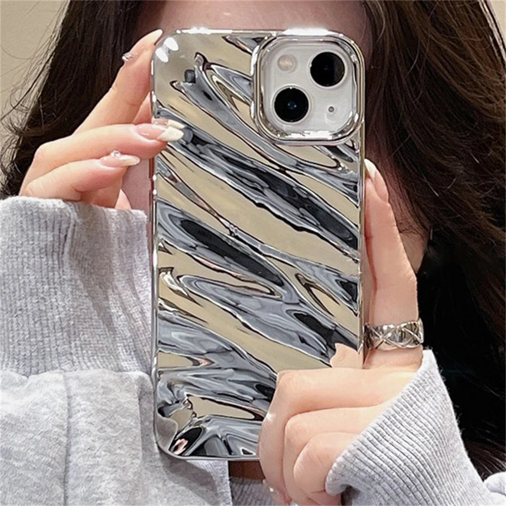 Liquid Metal Silver Silk Phone Case