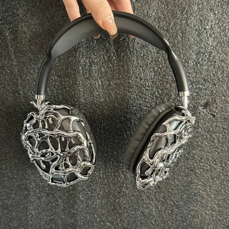 Original Airpods Max Cases Cover Cool Decoration Metallic Liquid Thorn Design Suitable for Headphones Headset Accessories Y2K