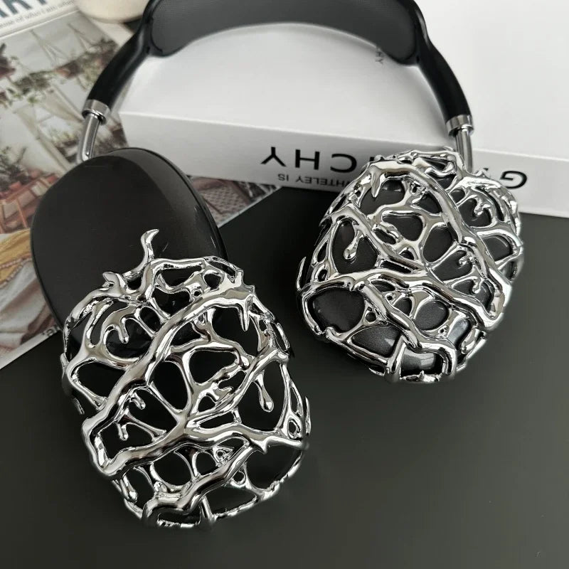 Original Airpods Max Cases Cover Cool Decoration Metallic Liquid Thorn Design Suitable for Headphones Headset Accessories Y2K