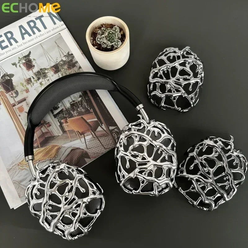 Original Airpods Max Cases Cover Cool Decoration Metallic Liquid Thorn Design Suitable for Headphones Headset Accessories Y2K