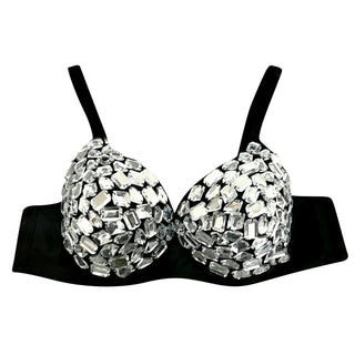 Goth Silver Bra - Black / S / CN