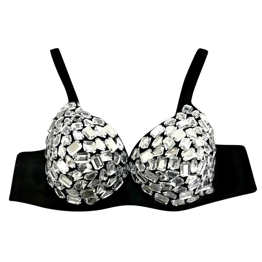Goth Silver Bra