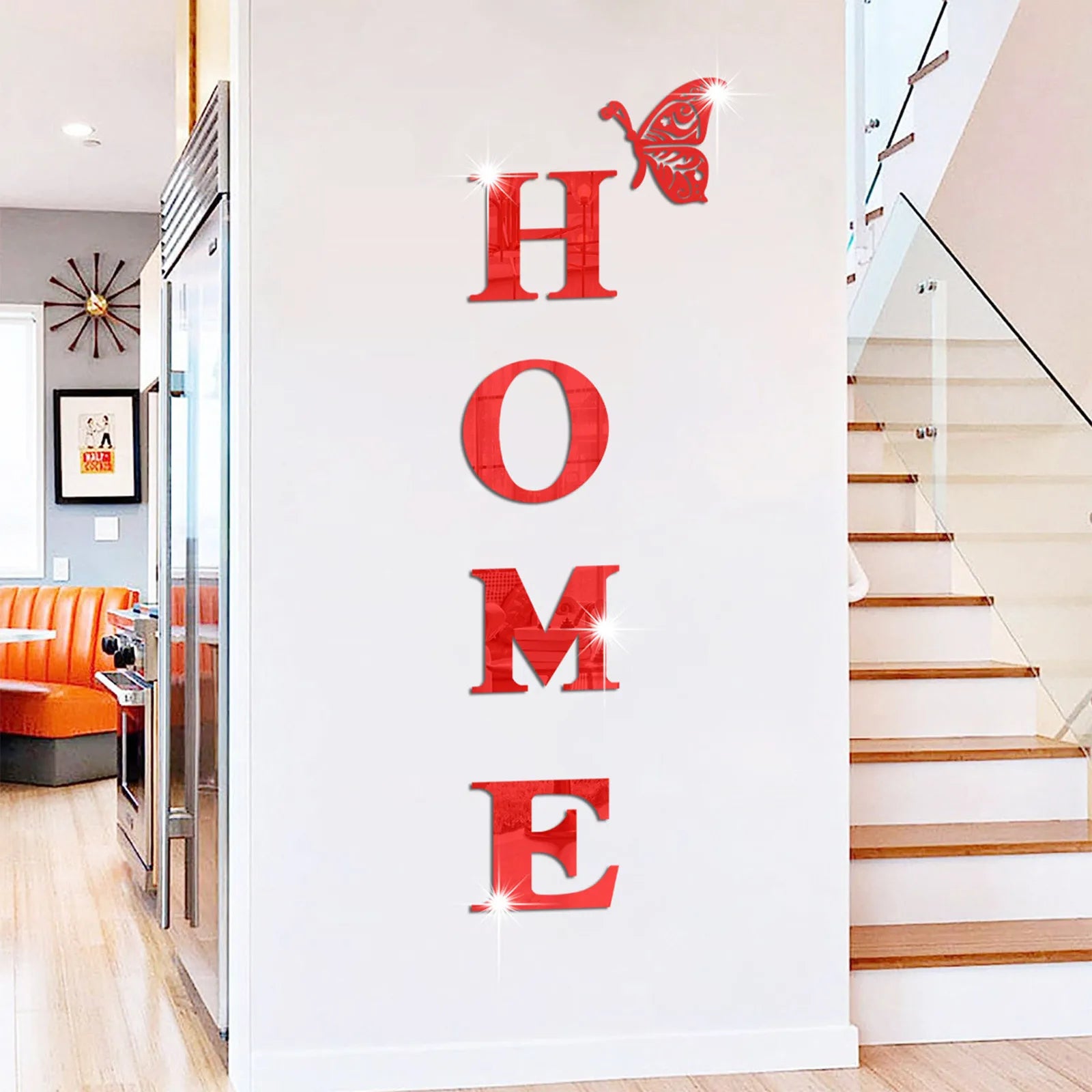 3d Acrylic Large Diy Mirror Self-Adhesive Removable Wall Sticker Family English Alphabet Living Room Bedroom Home Decoration