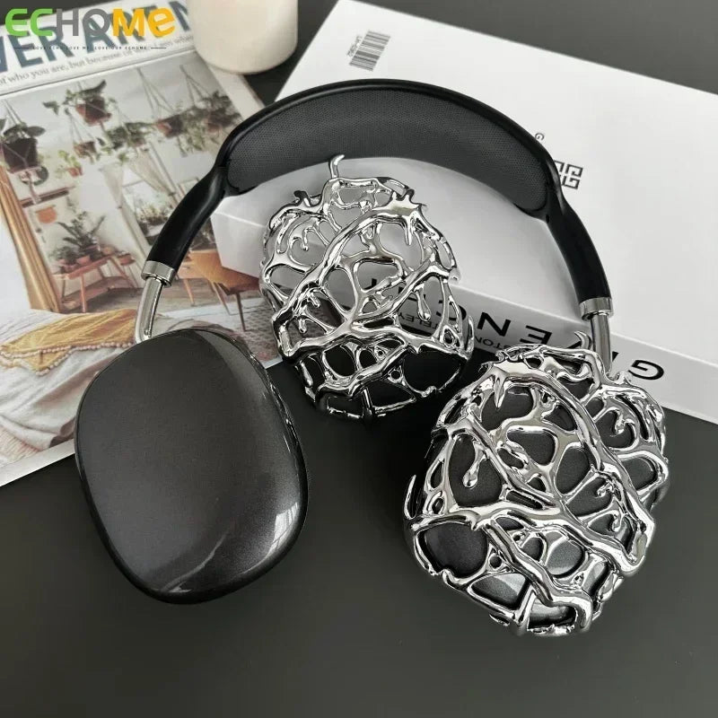 Original Airpods Max Cases Cover Cool Decoration Metallic Liquid Thorn Design Suitable for Headphones Headset Accessories Y2K