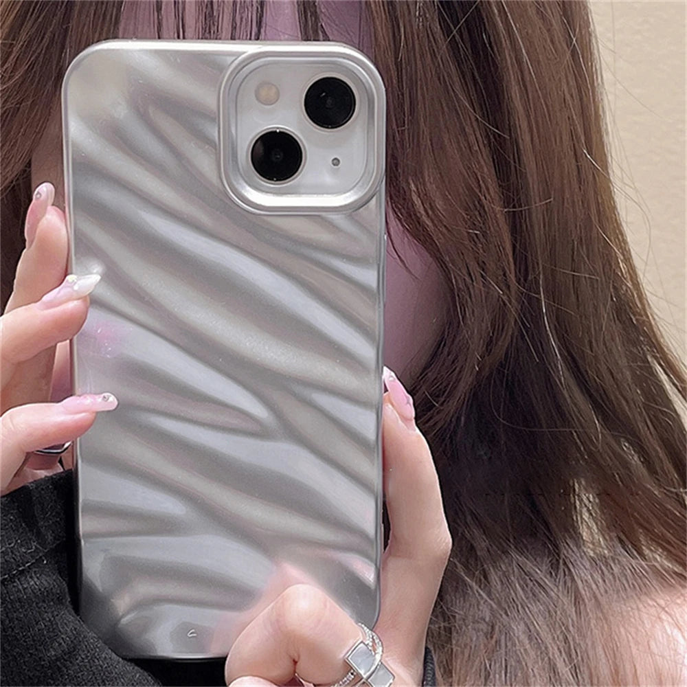 Liquid Metal Silver Silk Phone Case