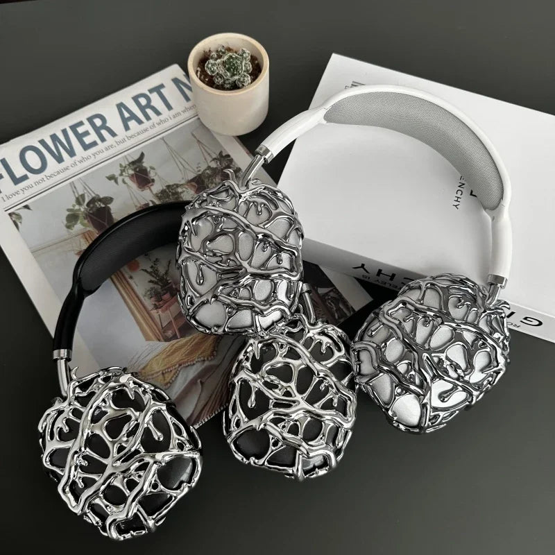Original Airpods Max Cases Cover Cool Decoration Metallic Liquid Thorn Design Suitable for Headphones Headset Accessories Y2K