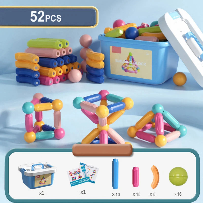 Magnetic Sticks Building Blocks Toys For Kids Montessori Educational Preschool Toddler Toy Magnet Construction Set Gift