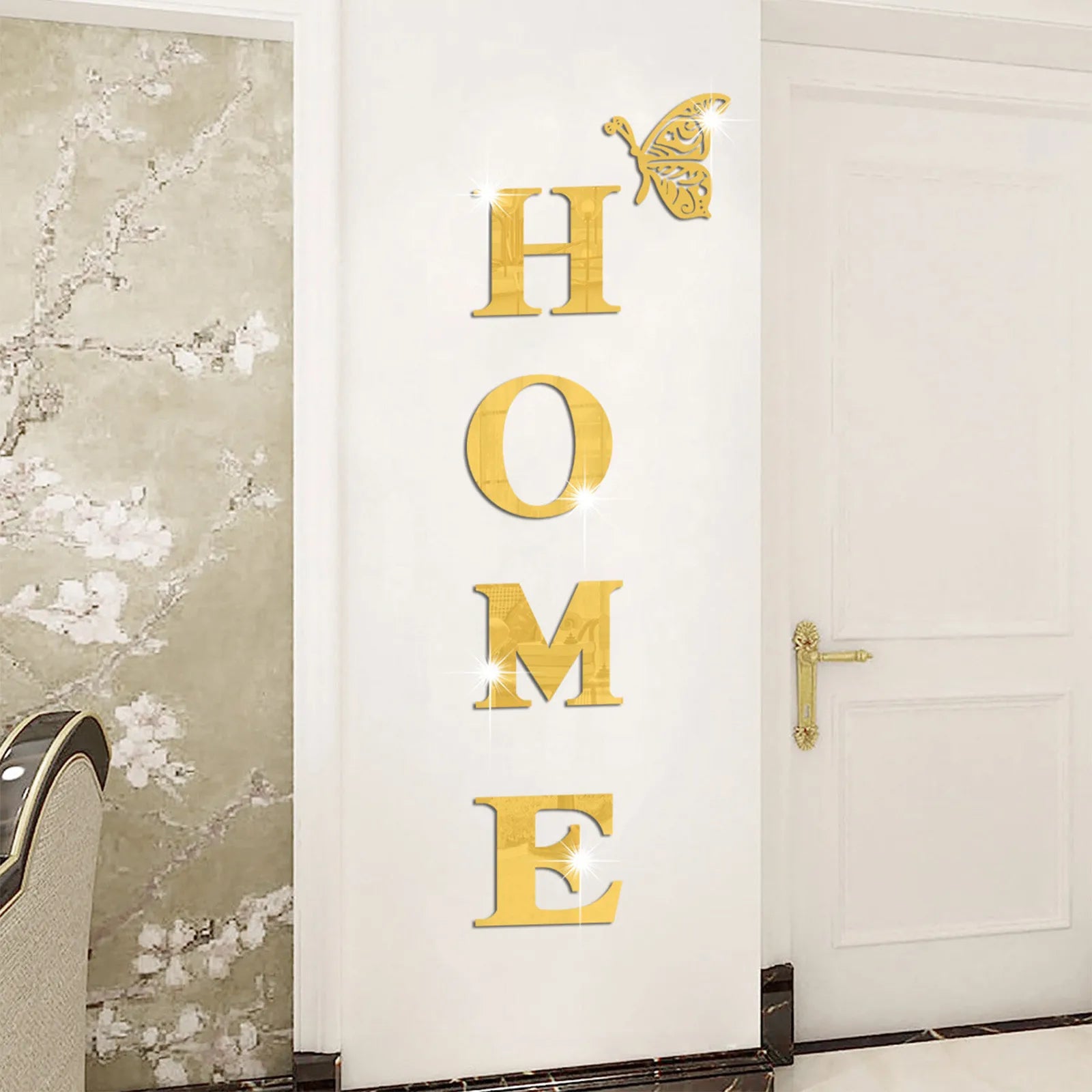 3d Acrylic Large Diy Mirror Self-Adhesive Removable Wall Sticker Family English Alphabet Living Room Bedroom Home Decoration