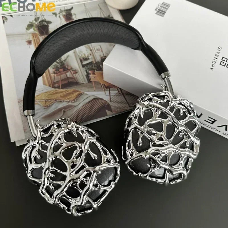 Original Airpods Max Cases Cover Cool Decoration Metallic Liquid Thorn Design Suitable for Headphones Headset Accessories Y2K