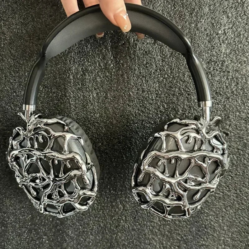 Original Airpods Max Cases Cover Cool Decoration Metallic Liquid Thorn Design Suitable for Headphones Headset Accessories Y2K