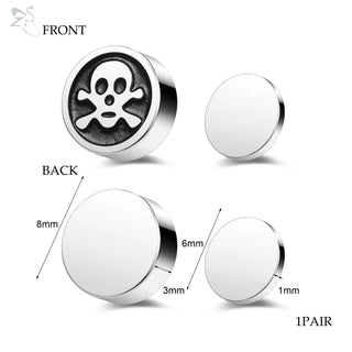 Symbolic Magnet Earring - black skull