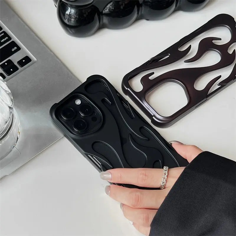 Liquid Metal Flame Phone Case