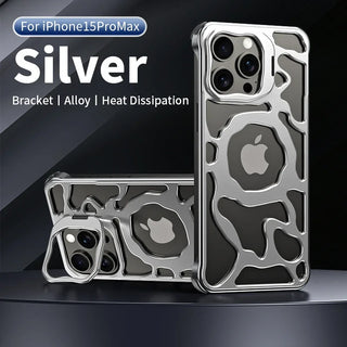 Liquid Magnetic Bracket Phone Case - Silver / iPhone 15 Pro