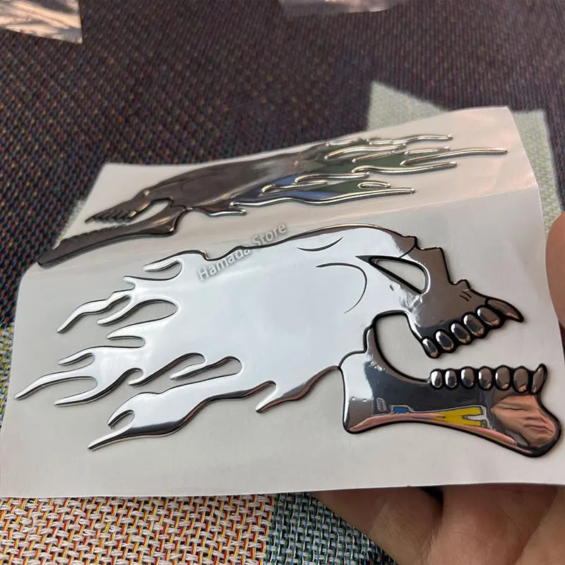 Liquid Metal Fire Stickers