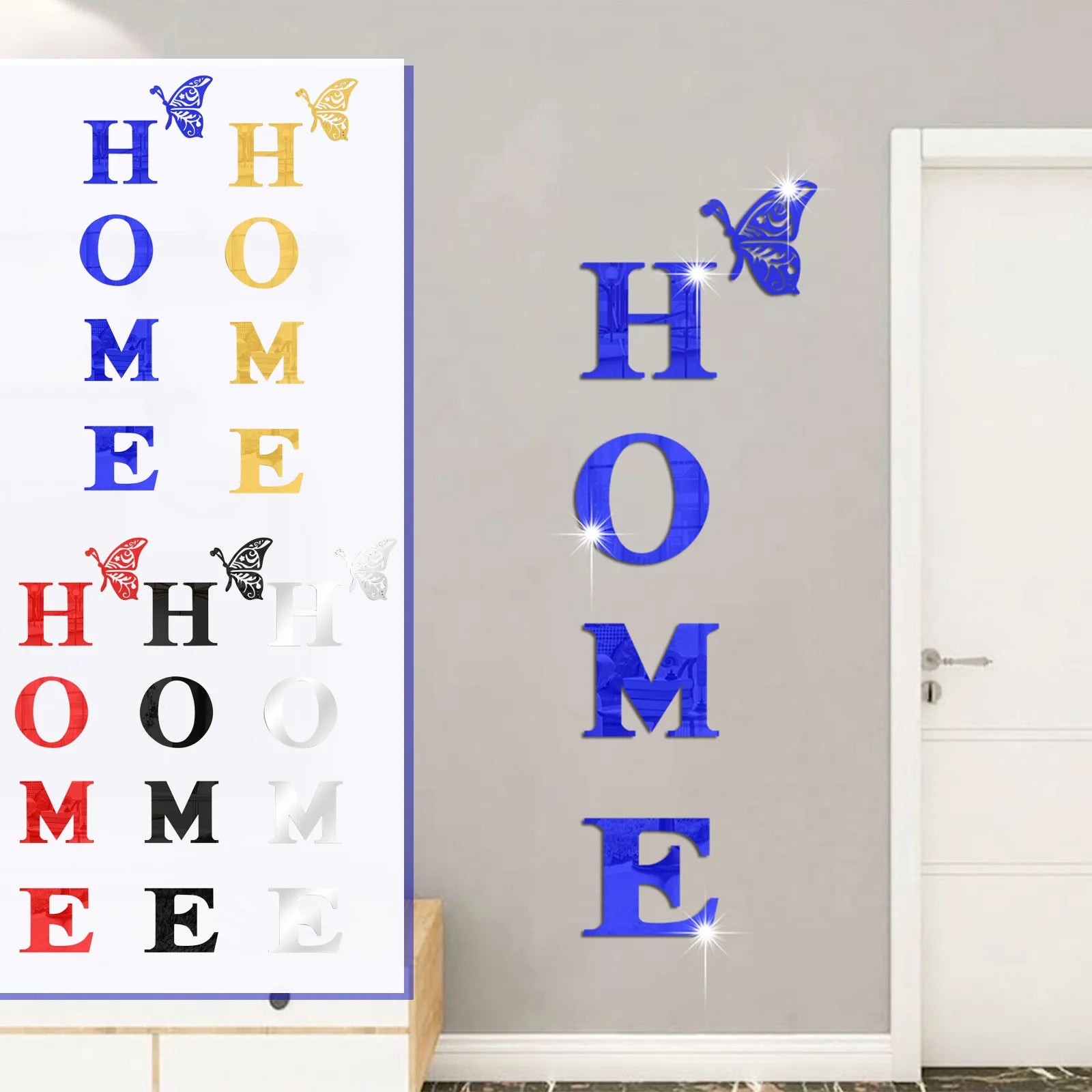 3d Acrylic Large Diy Mirror Self-Adhesive Removable Wall Sticker Family English Alphabet Living Room Bedroom Home Decoration