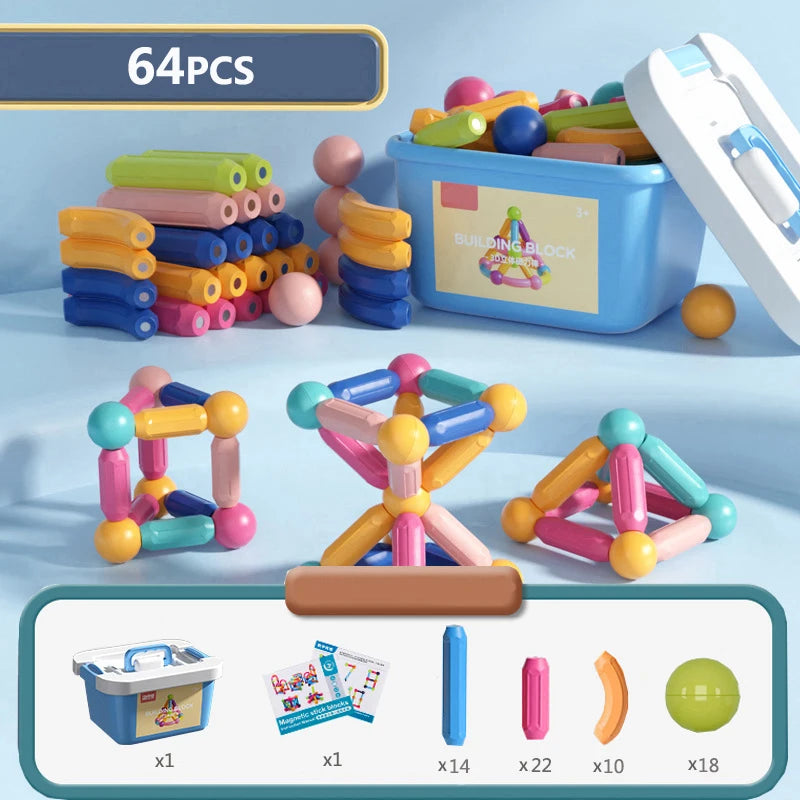 Magnetic Sticks Building Blocks Toys For Kids Montessori Educational Preschool Toddler Toy Magnet Construction Set Gift
