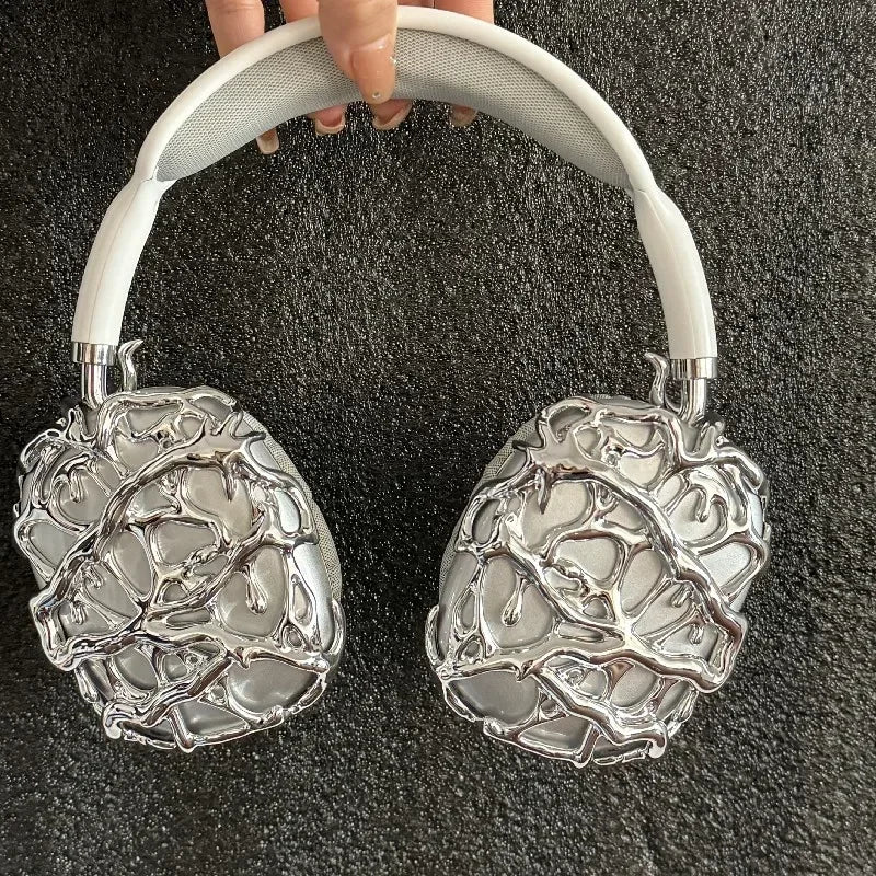 Original Airpods Max Cases Cover Cool Decoration Metallic Liquid Thorn Design Suitable for Headphones Headset Accessories Y2K