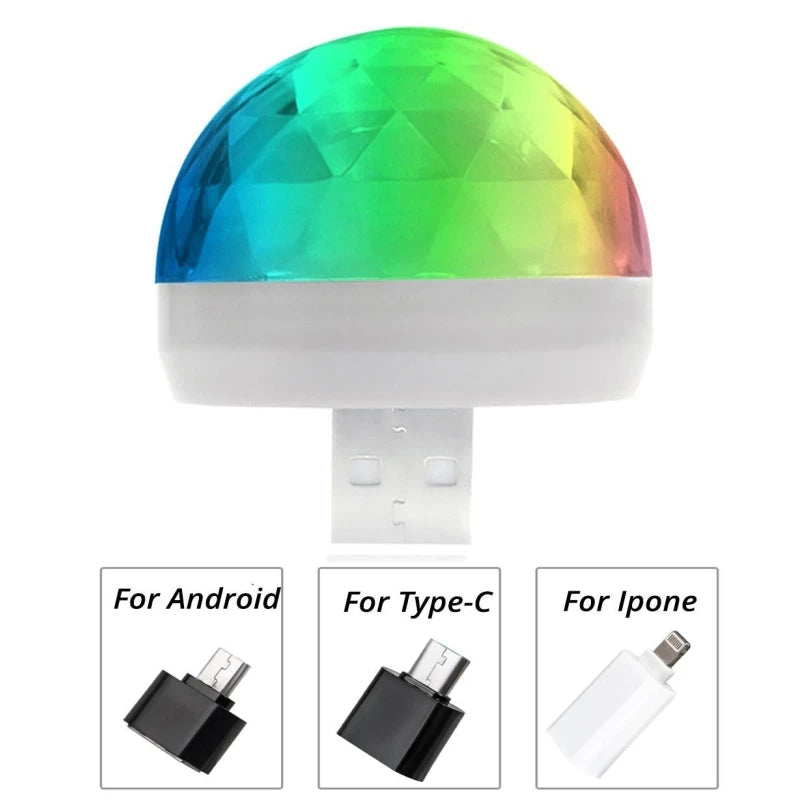 2023 LED USB Disco DJStage Car Light Portable Family Party Ball Colorful Light Bar Club Stage Effect Lamp Mobile Phone Lighting