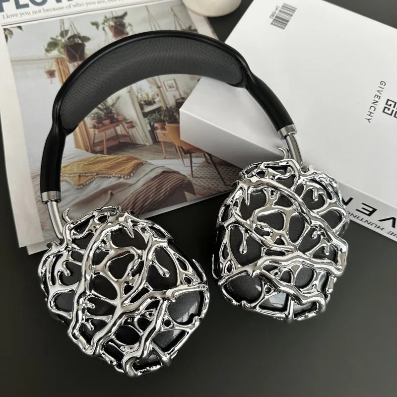 Original Airpods Max Cases Cover Cool Decoration Metallic Liquid Thorn Design Suitable for Headphones Headset Accessories Y2K