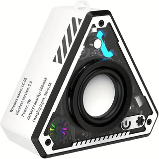 Mini Cool Bluetooth Speaker Subwoofer HiFi Surround Sound Outdoor Home Portable Wireless Bluetooth Speaker Music Player - White