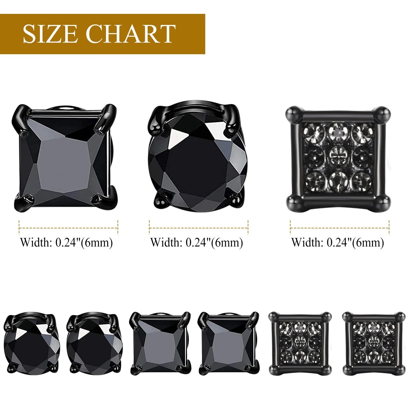 BONISKISS 4 pairs of Neutral Magnetic Stud Earrings Hypoallergenic Stainless Steel Cubic Zircon Clip Earrings Women Jewelry