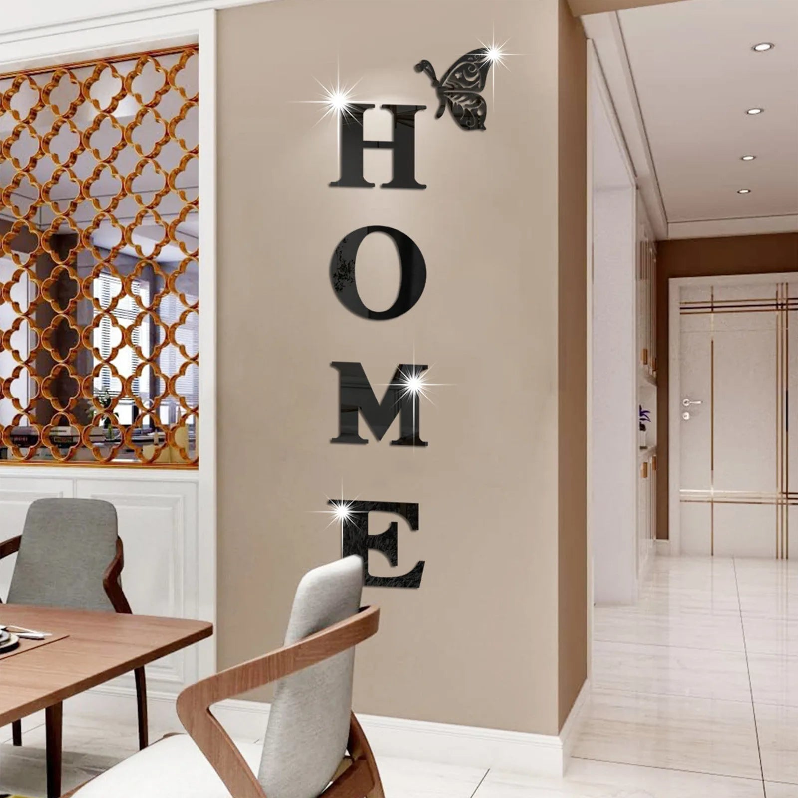 3d Acrylic Large Diy Mirror Self-Adhesive Removable Wall Sticker Family English Alphabet Living Room Bedroom Home Decoration