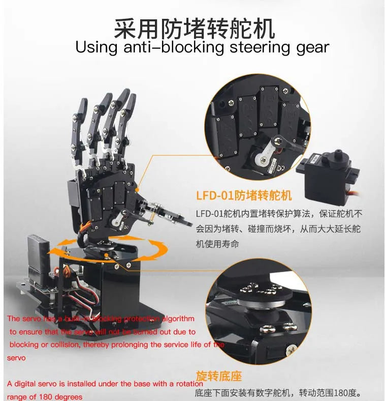 STEM For Arduino STM32 Bionic Robot Palm Hand Manipulator Open Source Code 5 Hands Educational Kit with Ps2/Somatosensory Gloves