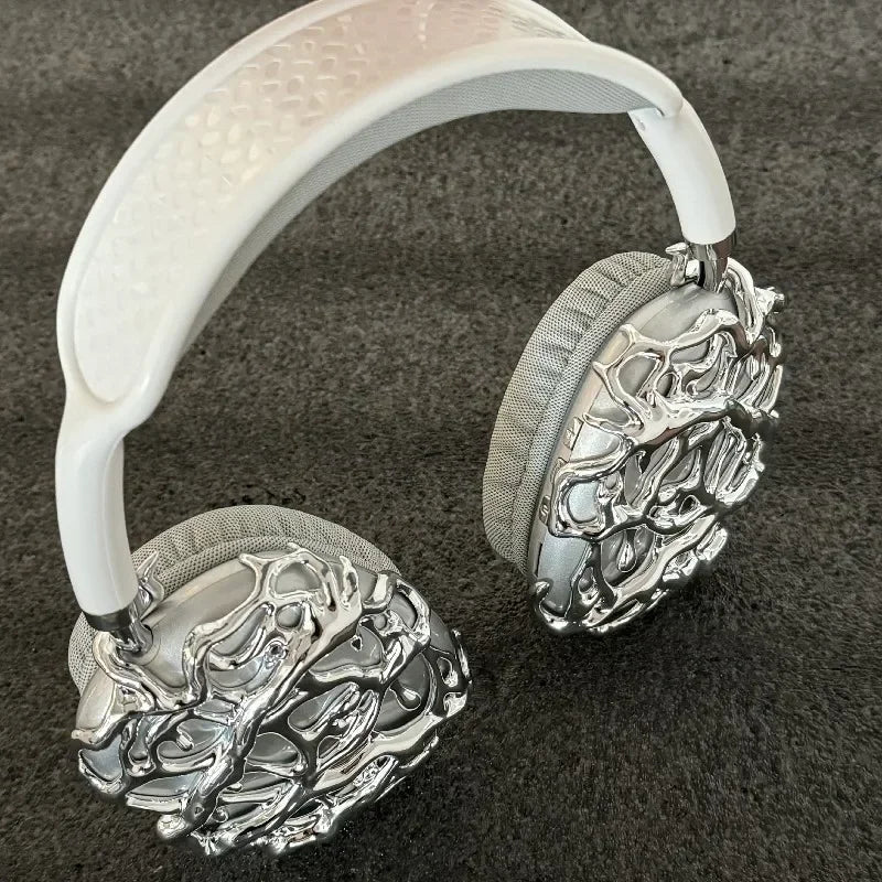 Original Airpods Max Cases Cover Cool Decoration Metallic Liquid Thorn Design Suitable for Headphones Headset Accessories Y2K