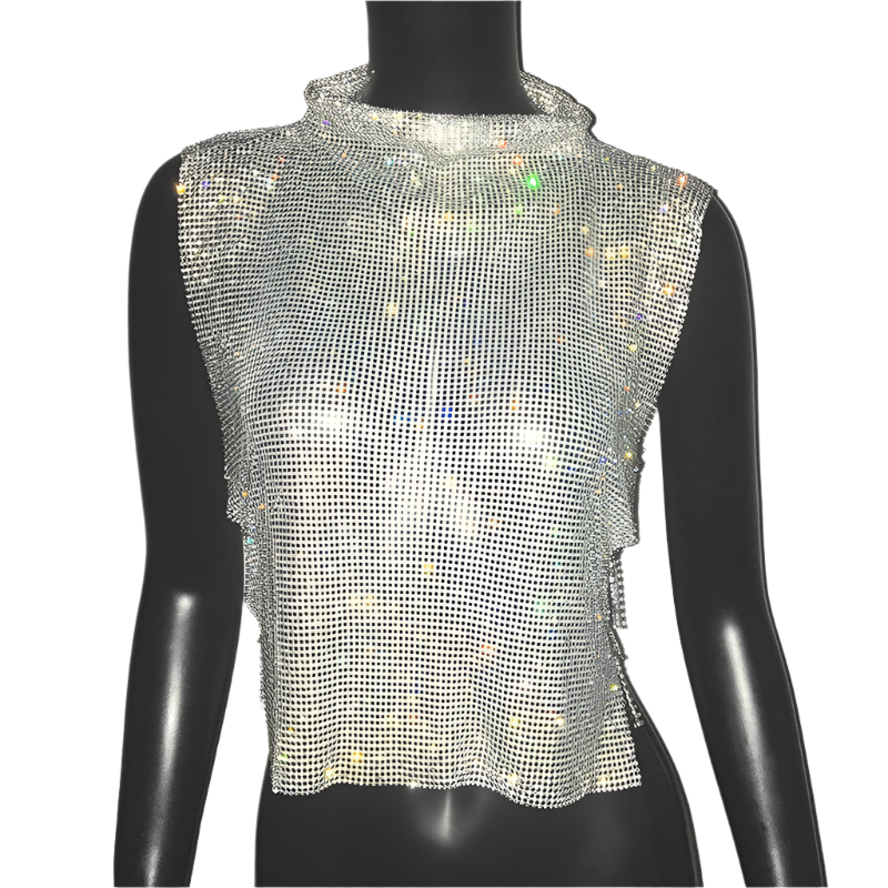 Turtleneck Metallic Top