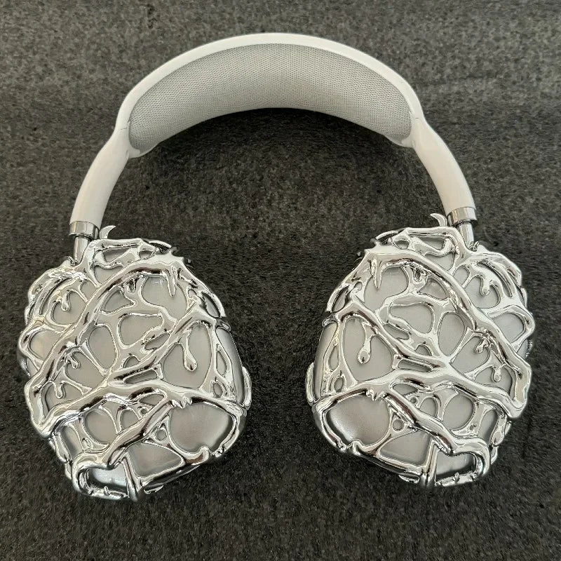 Original Airpods Max Cases Cover Cool Decoration Metallic Liquid Thorn Design Suitable for Headphones Headset Accessories Y2K