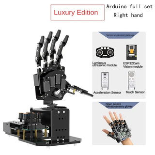 STEM For Arduino STM32 Bionic Robot Palm Hand Manipulator Open Source Code 5 Hands Educational Kit with Ps2/Somatosensory Gloves - Right Arduino full / CHINA