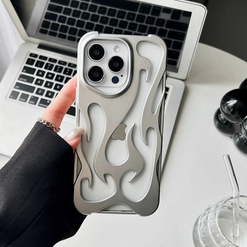 Liquid Metal Flame Phone Case