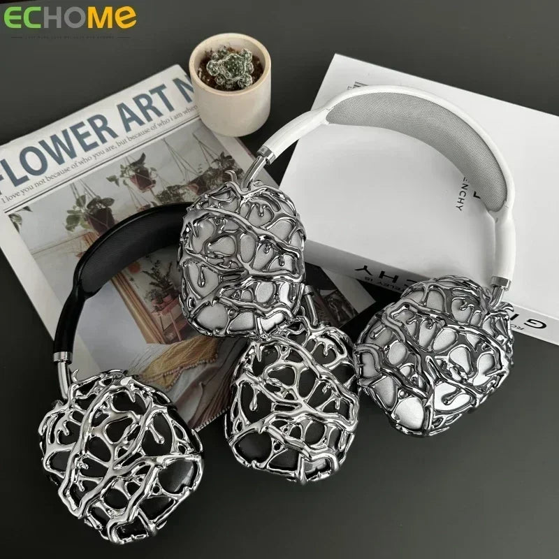 Original Airpods Max Cases Cover Cool Decoration Metallic Liquid Thorn Design Suitable for Headphones Headset Accessories Y2K