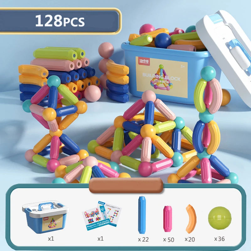 Magnetic Sticks Building Blocks Toys For Kids Montessori Educational Preschool Toddler Toy Magnet Construction Set Gift