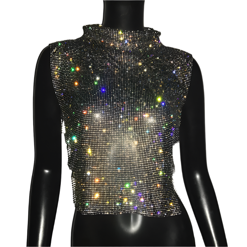 Turtleneck Metallic Top